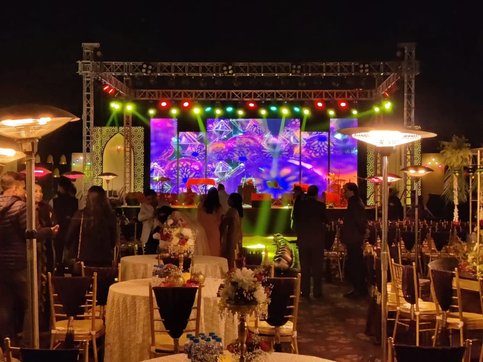 LED wall and lighting at a reception lounge